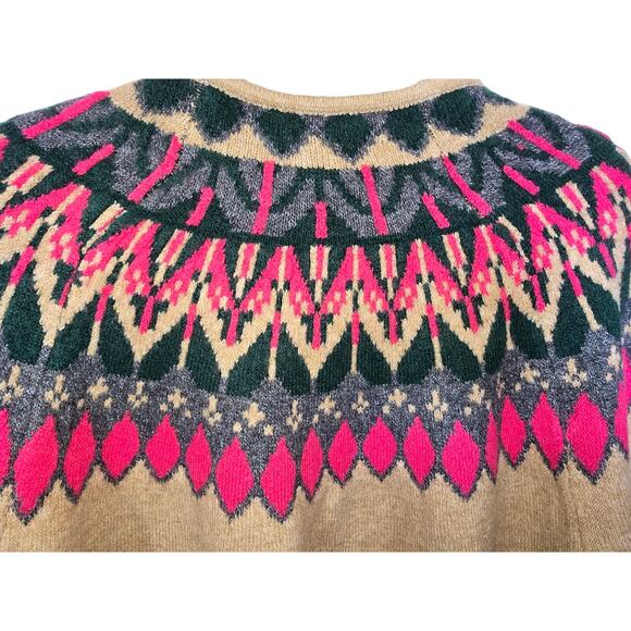 Vince Camuto Womens Scandinavian Geometric Winter Sweater Soft Sz Small - Picture 2 of 5